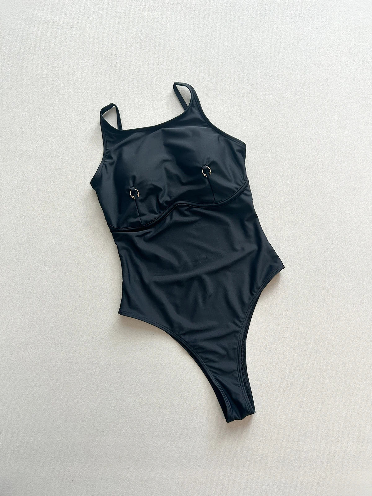 Thong 2025 Sexy Damen Einteiler Badeanzug Bademode Weiblich Einfarbig High Waist Monokini Schwimmanzug Badeanzug Biquini Strandmode