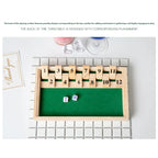 Hölzernes Shut the Box Würfelbrettspiel Klassische Tischversion mit 12 Zahlen, Kneipenstil, traditionelles Familien-Partyspiel für drinnen