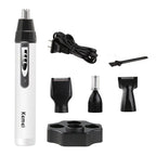 Kemei 4-in-1 Pflegeset Nasentrimmer Barttrimmer für Herren Elektrischer Augenbrauen- und Nasenhaartrimmer Nasen- und Ohrenmaschine wiederaufladbar
