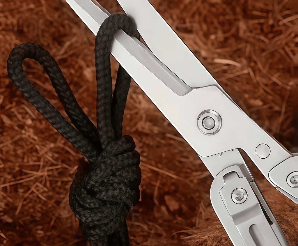 Tragbare faltbare Edelstahlschere, multifunktionales Outdoor-Werkzeug für Camping, Jagd und Angel-Survival-Ausrüstung
