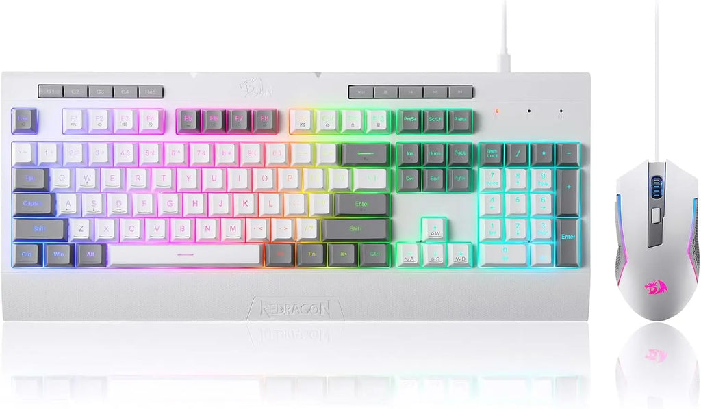 Redragon S151 Gaming Keyboard & Mouse Combo, 104 Keys K525 Wired RGB Membrane Keyboard and 10000 DPI Wired M616 Gaming Mouse