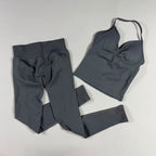 UETEEY Seamless Gym Set Women Tank Tops High Waist Scrunch Yoga Leggings Fitness Clothes Workout Sets Gym Suit Activewear