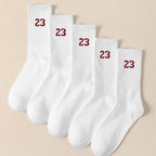 Herren-Crew-Socken, klassisch, Design mit Nummer 23, bequem, atmungsaktiv, feuchtigkeitsableitend