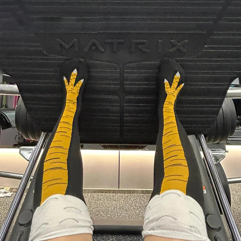 Lustige Verrückte Hühnerfuß-Socken Unisex - Neuartige Kniestrümpfe Witziges Geschenk