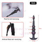 3-10cm Großer Analsex Plug mit Schwanz Sexspielzeug für Erwachsene Spiele Paare DIY Cosplay Großer Butt Plug Silikon Weich Lang Anal Beads Frauen
