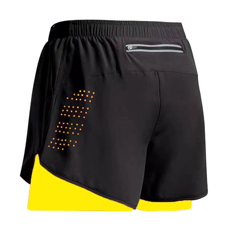 Neue Herren Laufshorts Gym Sportshorts 2 in 1 Schnelltrocknende Workout Trainings Gym Fitness Jogging Short Pants Sommer Herren Shorts