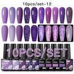 10/12PCS/SET Katze Magnetisches Gel Nagellack Set 9D Reflektierendes Glitzer Gel Halbpermanentes UV Gel Soak Off Funkelndes Nagelkunst Kits