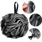 1 Stück Dusch-Mesh-Schaumschwamm, Peeling-Wäscher, schwarze Badewannen-Schaumkugel, Körper-Hautreiniger, Reinigungswerkzeug, Badezimmerzubehör