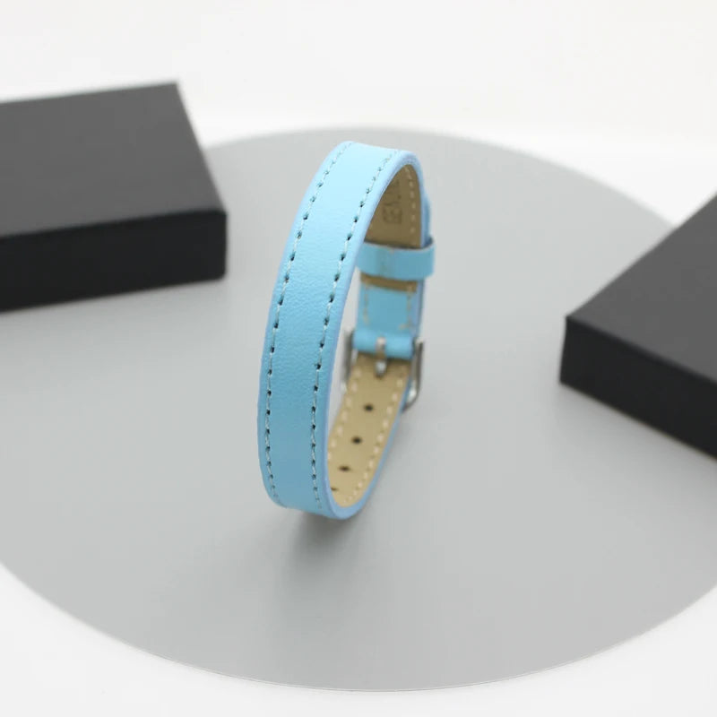 20 Stück 10 mm Armband aus echtem Leder für Damen, Schiebebuchstaben-Anhänger, Armband zur Schmuckherstellung, DIY, Haustierhalsband, Schlüsselband