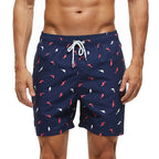 DATIFER Sommer Neue Mode Polyester Herren Shorts Strand Schnell Trocknend Bedruckte Badeshorts Übergröße Mesh-Futter Surf-Fitnessshorts Herren