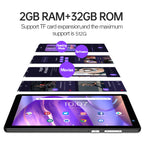 PRITOM 7 Zoll Tablet PC 32 GB Android 11 mit Quad-Core-Prozessor HD-IPS-Display Dual-Kamera WiFi mit PU-Schutzhülle