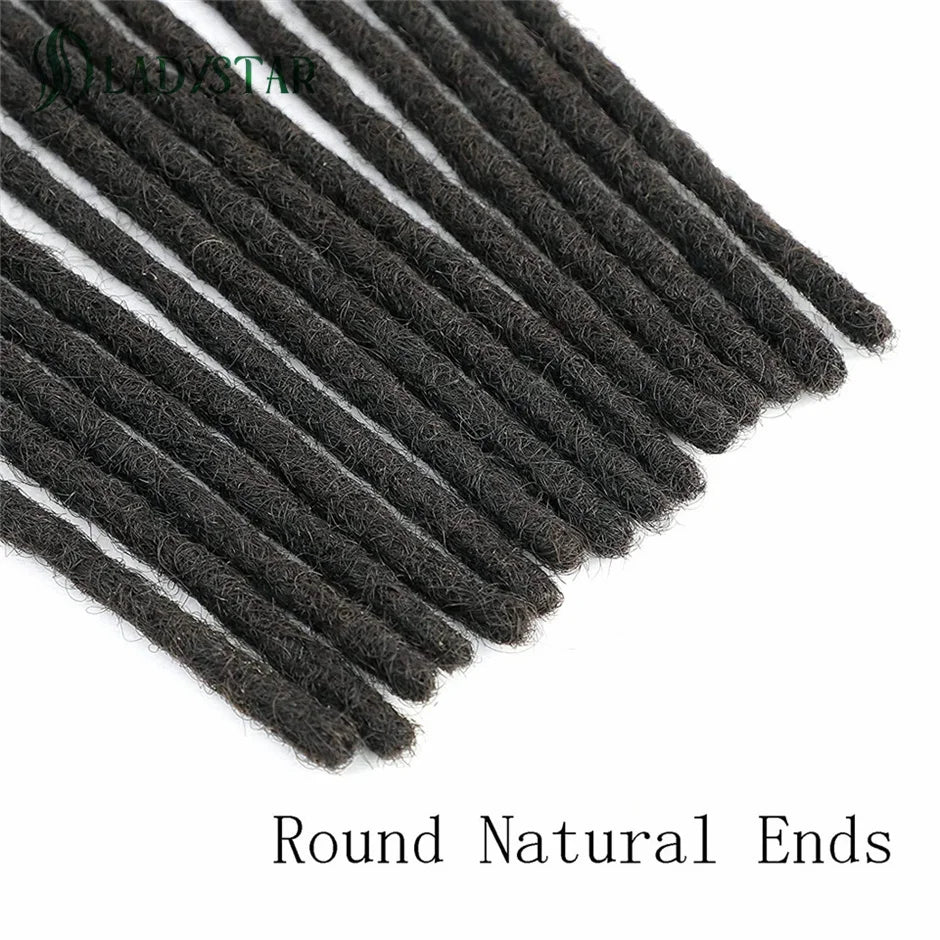 Echthaar-Dreadlocks-Extensions Brasilianisches Echthaar Dreadlocks Handgefertigte Dreadlocks für Frauen/Männer 8-24 Zoll