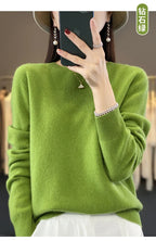 100 % Merinowolle Pullover Damen O-Ausschnitt Kaschmir Strickwaren Female Pullover Herbst Winter Freizeit Oberteile Einfarbig Weiche Kleidung