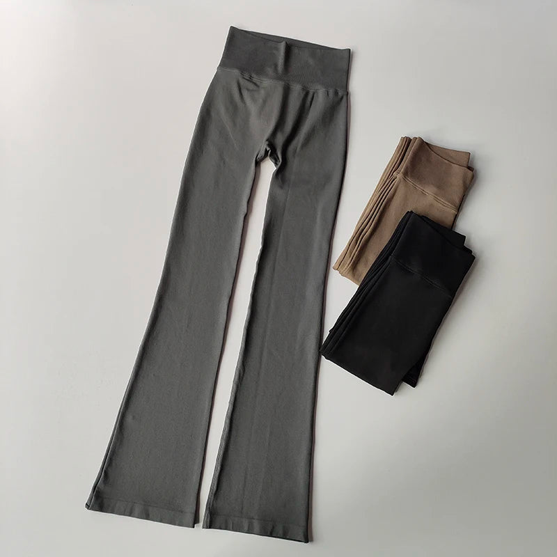 High-Waist Kompressionshose ohne sichtbare Nähte, Mikro-Schlag Yoga Outdoor-Bekleidung Nahtlose Elastische Fitnesshose Shaping Leggings