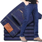 2025 Neue Herren Stretch Jeans Herren Klassische Elastische Business Jeans Herren Mode Bequeme Einfarbige Schmale Straight Lange Denim Hose