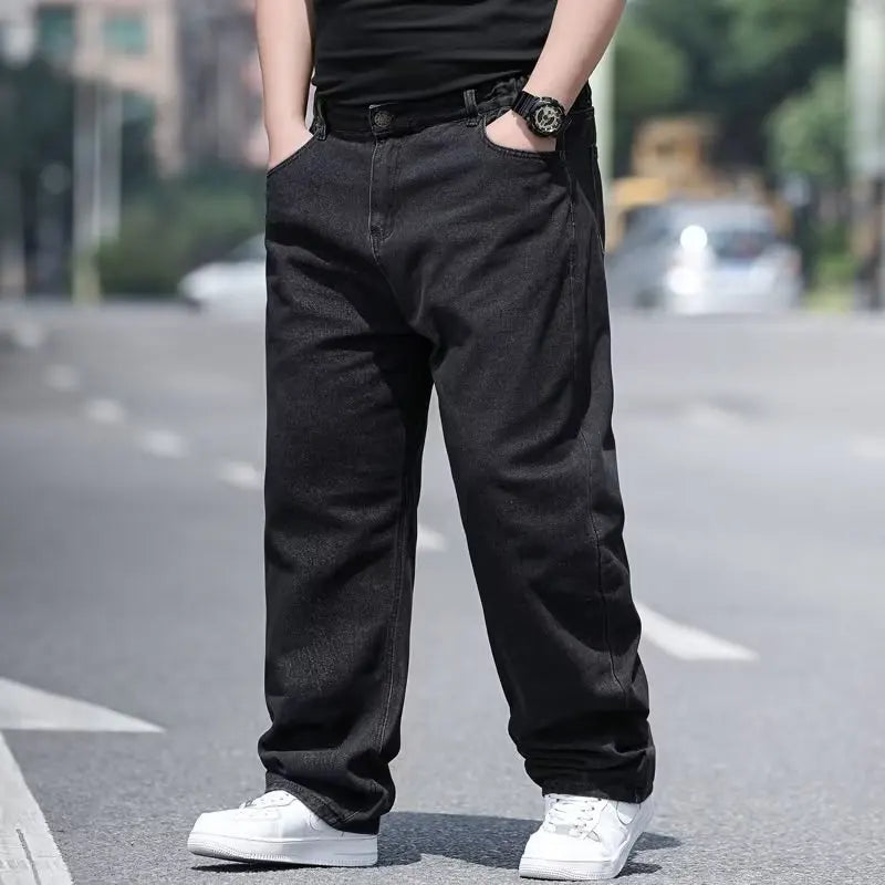 Übergroße Jeans für Männer Herrenjeans Hosen Denimhosen Herrenjeans Große Größe Baggy Y2k Herren Cargohosen Schwarz Neue weite Beinhosen