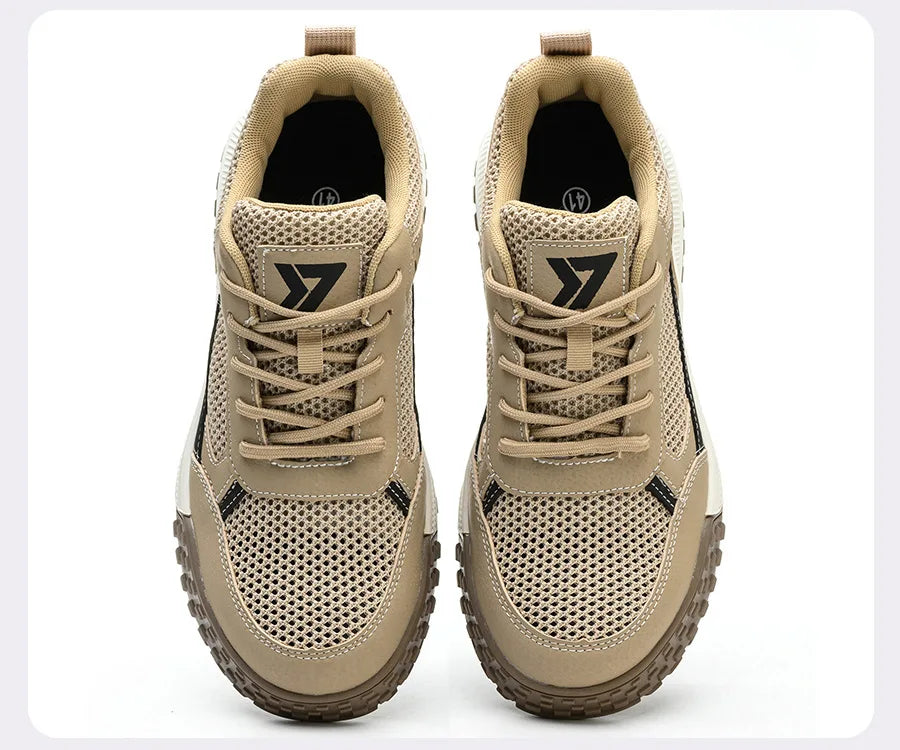 Sicherheitsschuhe Herren S3 mit Stahlkappenstiefel, EU Standard Kevlar Arbeitsschuhe Herren Leichtgewicht, CN39-46 Schutzarbeitsschuhe Damen