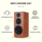 Hochleistungs-Passivlautsprecher, 8 Zoll, Standlautsprecher, 3-Wege-Heim-Audiosystem, 90 dB Empfindlichkeit, Hifi-Holzlautsprecher, ein Paar