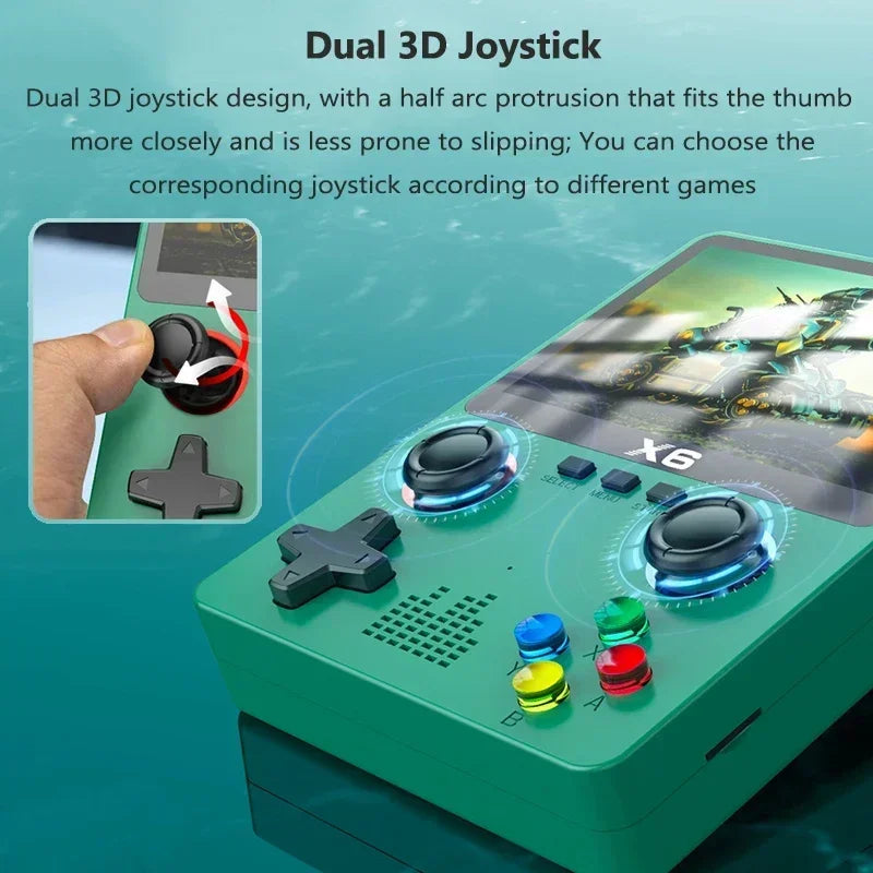 Retro Handheld-Spielkonsole 3,5 Zoll IPS-Bildschirm Dual 3D Joystick 11 Simulatoren GBA Videospiel-Player 10000+ Spiele als Geschenk für Kinder