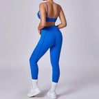 Nahtlose Yoga-Sets Sport-Fitness Hochbund-Hüfthebe-Formhose Rückenfreier BH-Anzug Workout-Gym-Leggings-Sets für Damen