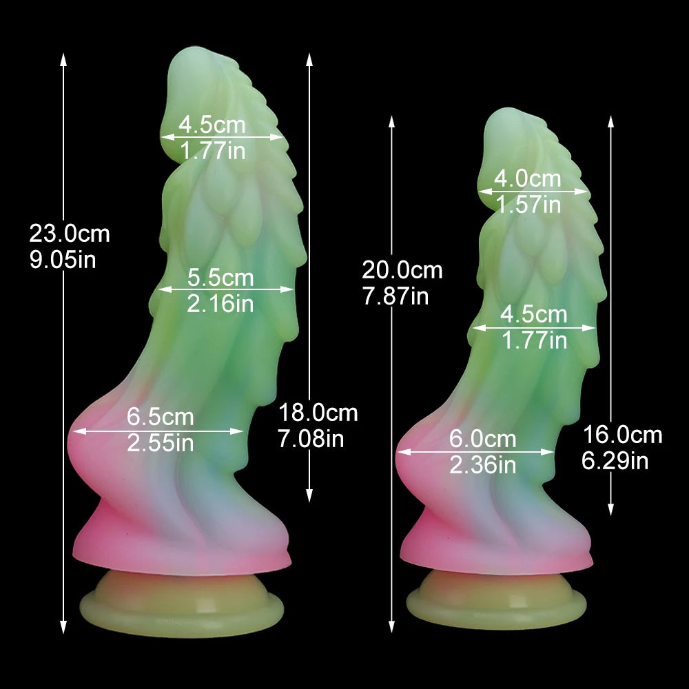 Leuchtende Tierdildos Pferd Realistischer Hundedildo Für Frauen Pferdehoden Monster Drachen-Analdildos Schöne Frauen Männer Sexspielzeug