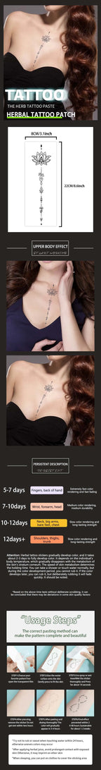 Lotusblume Wasserdichtes Realistisches Temporäres Tattoo, Hält 1-2 Wochen, für die Brust, Halbpermanentes Fake-Tattoo