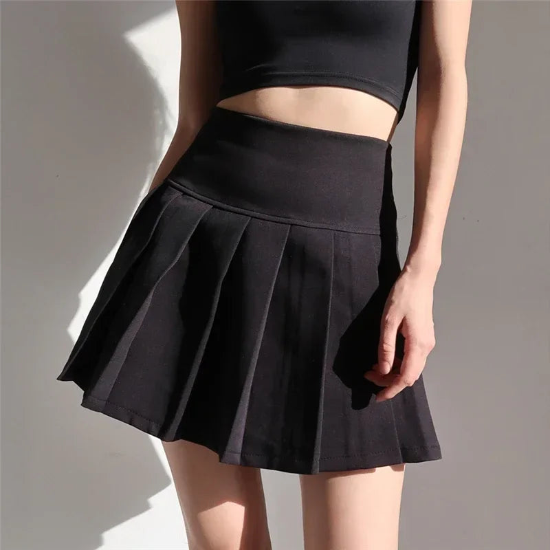 Amerikanischer Schulstil Y2K Sommer Kurzer Faltenrock Für Damen 2024 Hohe Taille Sexy Hotsweet Minirock Weiblich