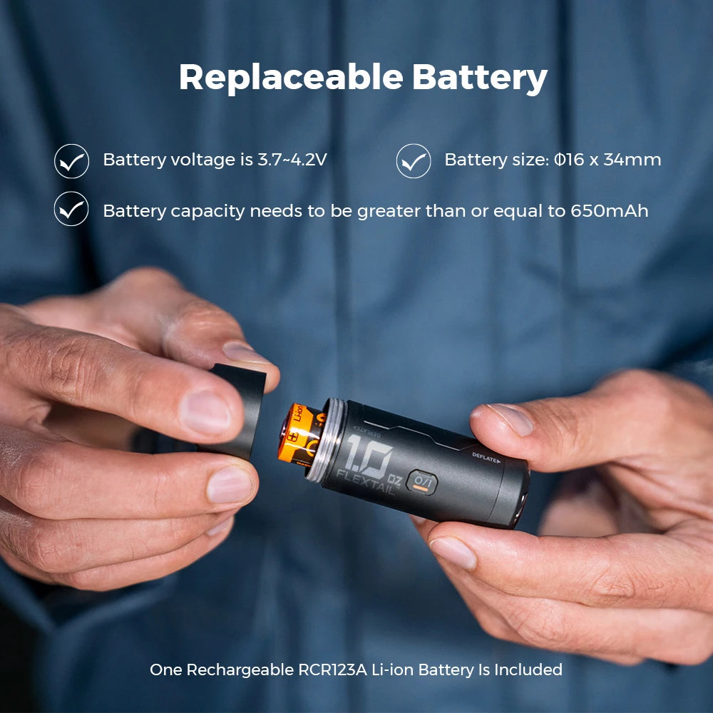 FLEXTAIL ZERO PUMPE – 30g tragbare elektrische Camping-Luftpumpe zum Aufblasen von Isomatten, 1 wiederaufladbarer Akku enthalten