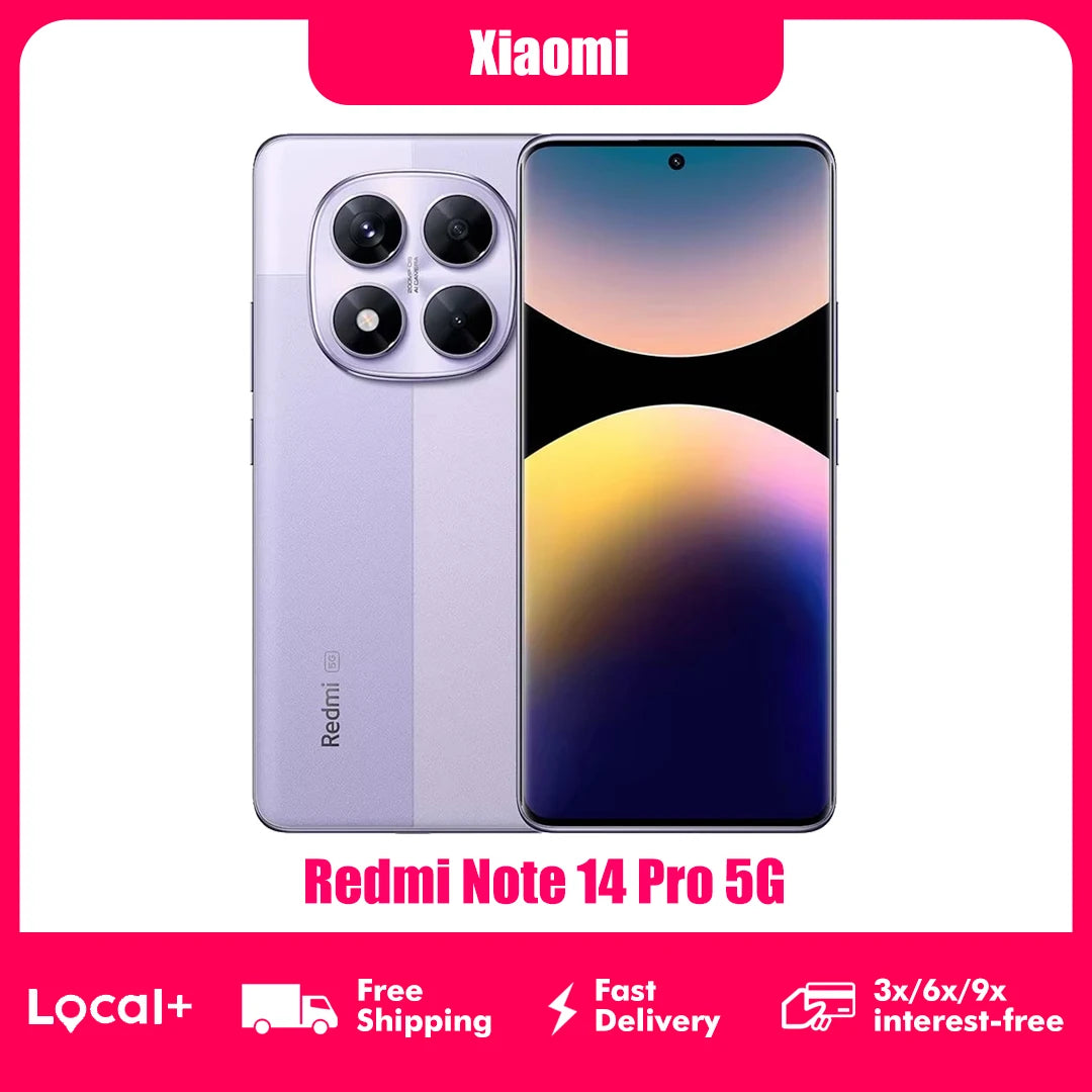 Xiaomi Redmi Note 14 Pro 5G NFC Smartphone MediaTek Dimension 7300-Ultra AMOLED Display 6,67 1,5 K 120 Hz 5110 mAh 200 MP Kamera Hauptbild
