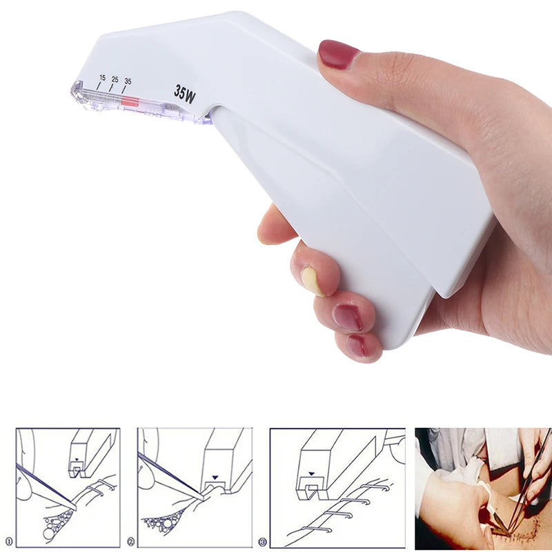 1 Stk. Medizinische Chirurgie Einweg-Hautklammergerät aus Edelstahl, Hautnahtgerät, sterile Leerpackung, Nagelentferner