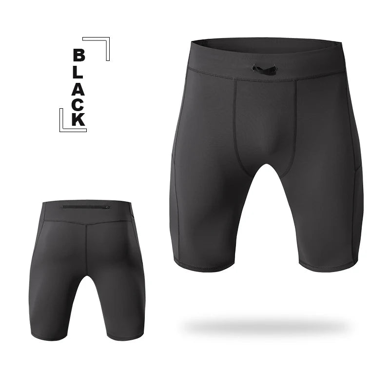 Kompressionsshorts Herren Schnell Trocknend Bodybuilding Tights Shorts Fitness Leggings Elastischer Bund Sportshorts Kurze Hose Gym Laufsport Herren