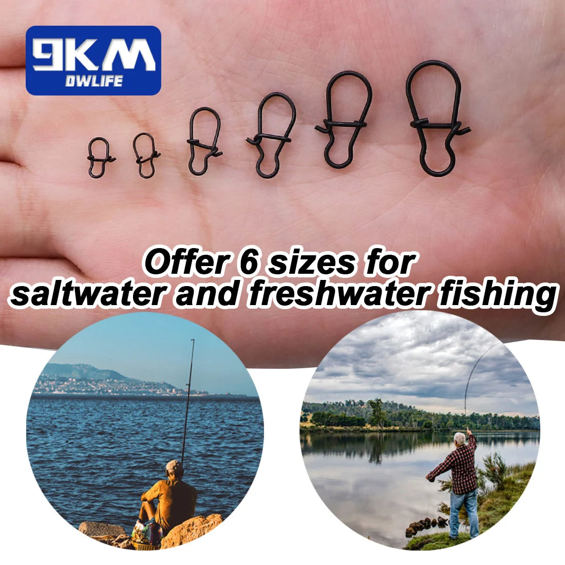 Duo Lock Fishing Snaps 25~100Pcs Fishing Clips Speed Clips Carabiners Fishing Swivels Snap Saltwater Quick Change Fishing Tackle