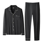 Herren Pyjama Set weiter Schnitt Weiche Lyocell-Baumwollmischung Schlafanzug Atmungsaktive Homewear Gemütlicher bequemer Pyjama