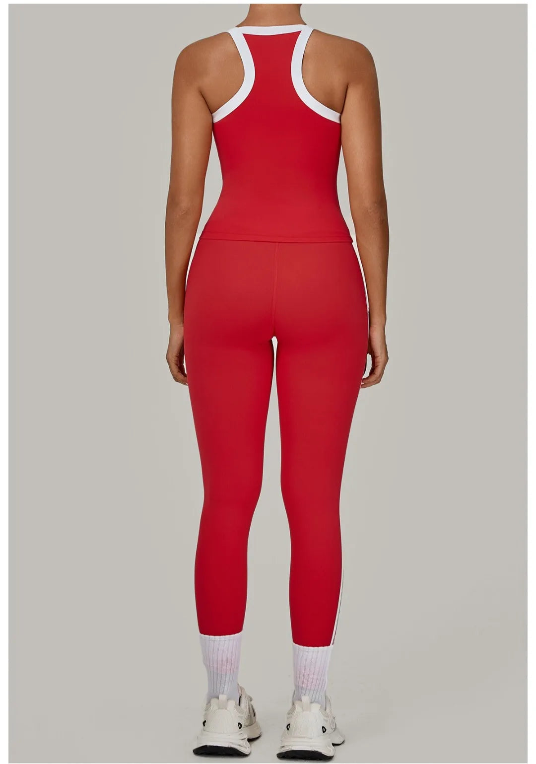 2PCS Damen Yoga-Set Hohe Taille Peach Hip Herausnehmbare Polsterung Sport-BH Hose Fitnessanzug Laufen Workout Gym Leggings Yoga-Set