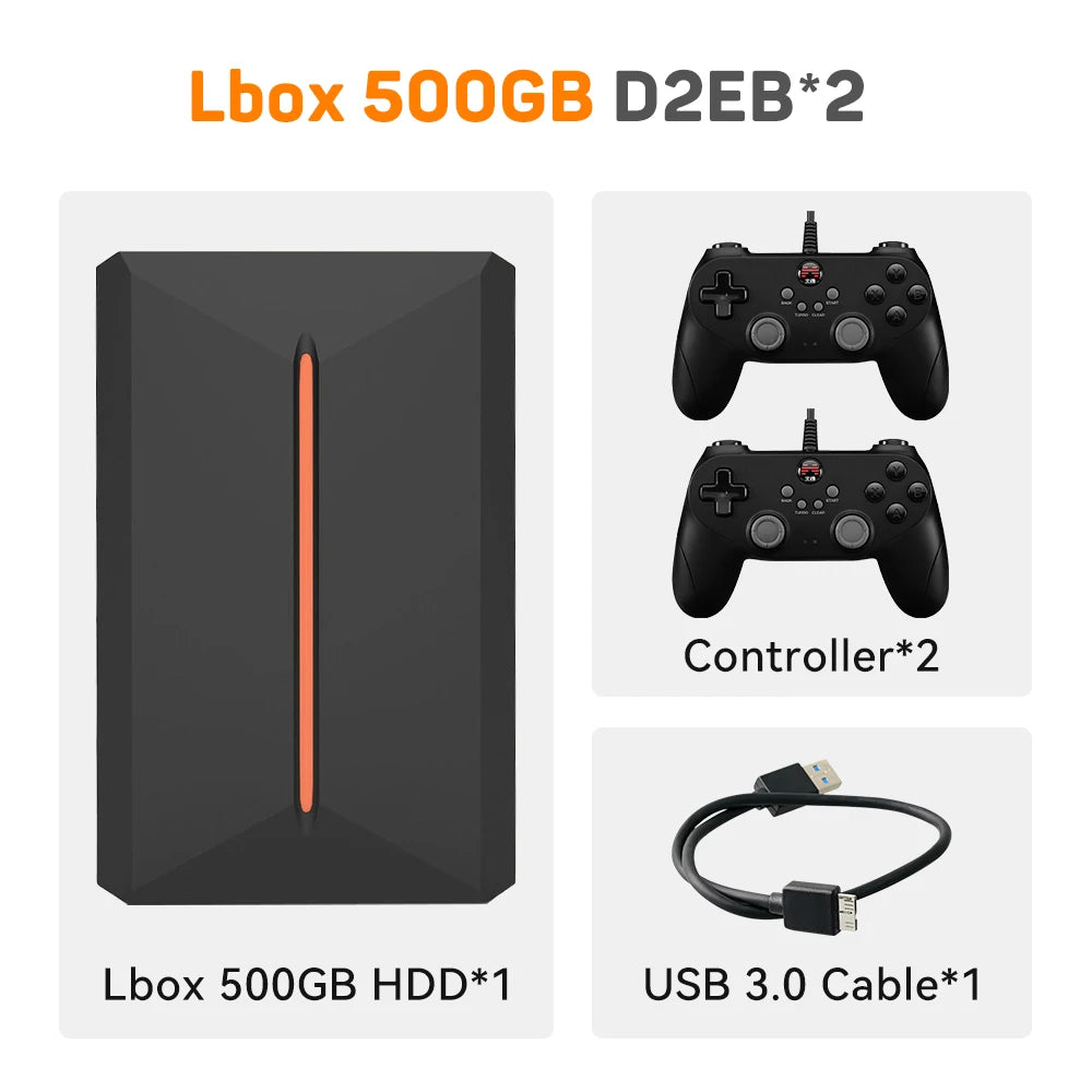 Launchbox 500GB Gaming-Festplatte, tragbare Gaming HDD mit über 3700 PC-/3D-Spielen für PS4/PS3/PS2/Wii/WiiU/Switch Spielekonsolen für PC