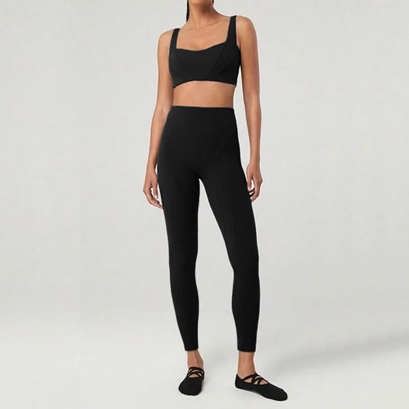 Nahtloses High-Waist Butt Lift Activewear Set Damen Sport Laufen Fitnessstudio Workout Sport Set Damen
