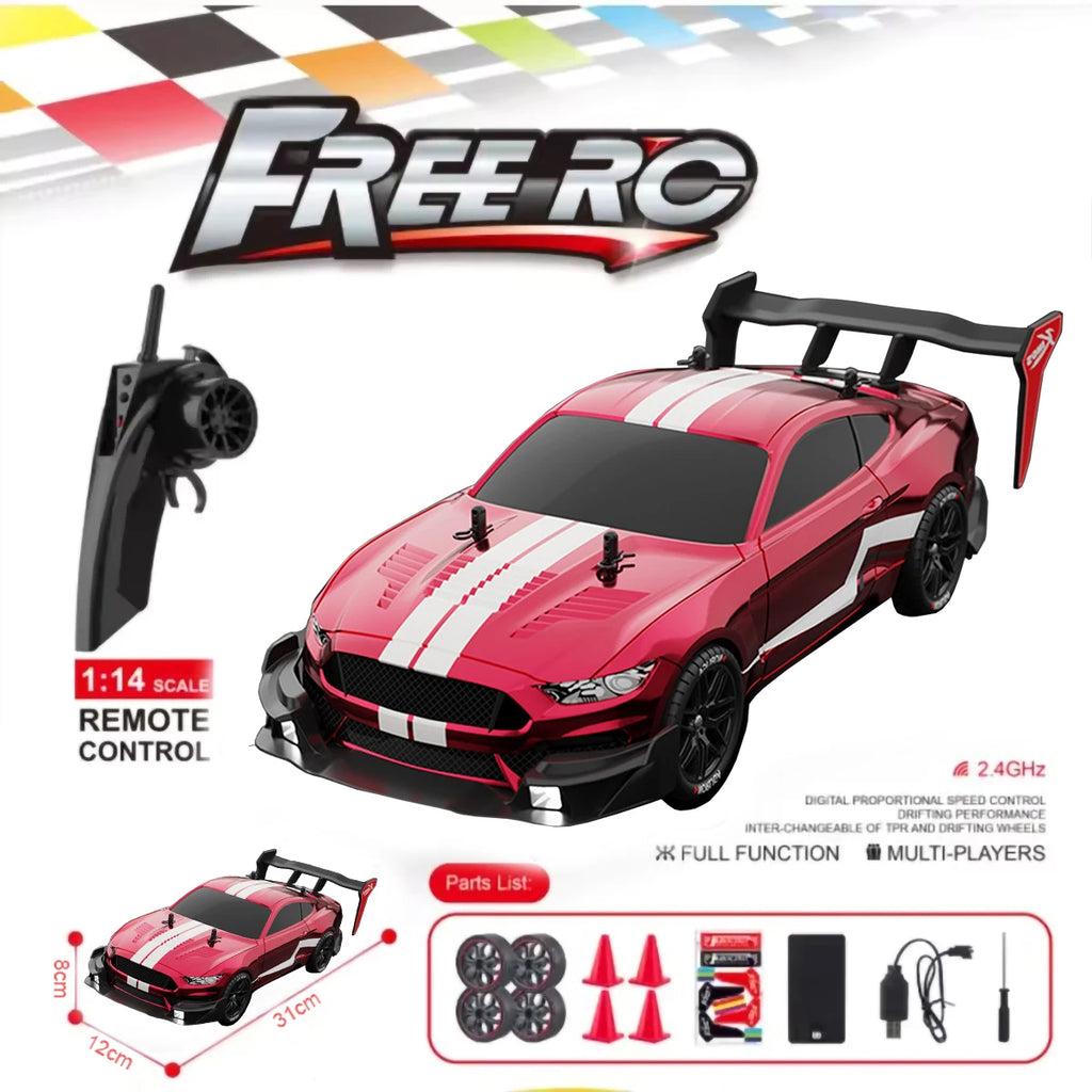RTR MUSTANG 2.4G Drift-Auto 1:14 4WD Elektrische Ferngesteuerte Autos High-Speed Rennwagen RC Rennauto Spielzeug für Kinder