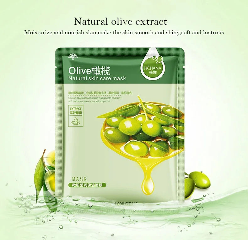 20 Stück natürliche Pflanzen-Gesichtsmaske Feuchtigkeitsspendend Öl-Kontrolle Anti-Aging Frucht Aloe Koreanische Tuchmaske Schönheit Hautpflegeprodukte