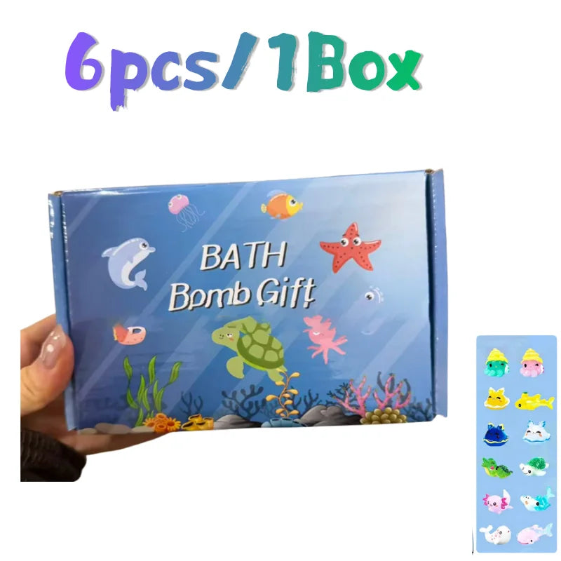 Badebomben-Set für Kinder Badegeschenk mit verstecktem Spielzeug Sicheres Ozean-Sprudelbad Perfekt für sensorisches Spielen Badespaß