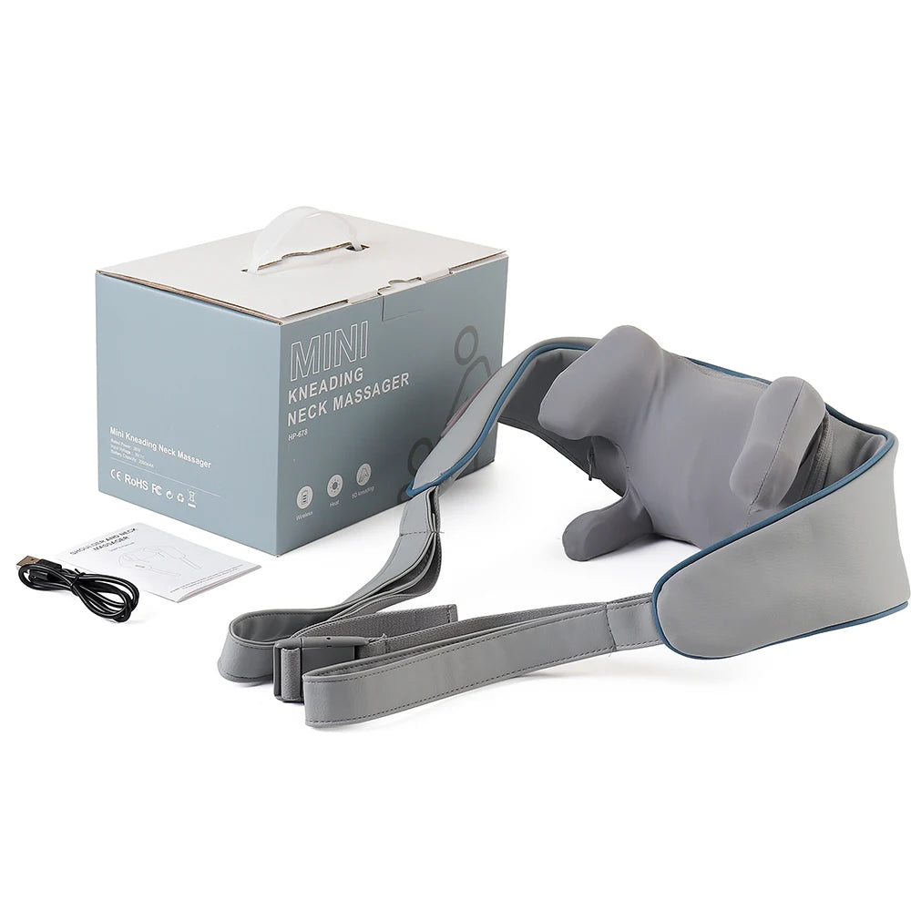 Foreverlily 26W Bürstenloser Motor Nacken- und Schultermassagegerät Kabelloses Nacken- und Rückenmassage-Schal Nackenmassager