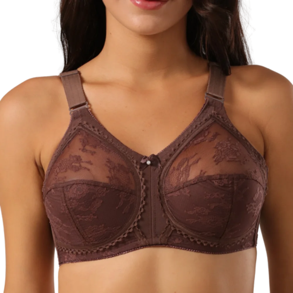 Large Size Sexy Bra for Women Ladies Underwear Translucent Lace Chiffon Wireless Minimizer Lingerie Brassiere Bralette Tops