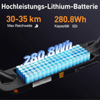 TODIMART T6 ABE E-Scooter mit Straßenzulassung, 30 km, 350 W, Zoll-Reifen, doppelter Stoßdämpfer, E-Scooter für Erwachsene