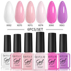 LILYCUTE 6PCS Gel-Nagellack-Set Sommer Neon Nagellack-Gel-Kits für DIY Nagel Semi-Permanenter UV-Lampe Gellack Nagellack-Set