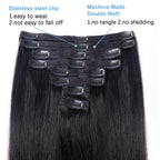 8 Stück Clip In Echthaar Extensions 100% Echthaar Clip In Natürliche Haarverlängerungen Glatte Haarteile 14-26 Zoll Remy Haar