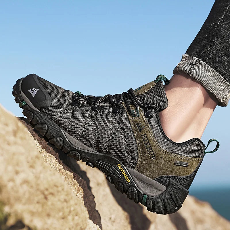 HIKEUP Rutschfeste Herren Wanderschuhe Atmungsaktive Outdoor Abriebfeste Spritzwassergeschützte Kletterschuhe Herren Sneaker Tourismus Bergschuhe
