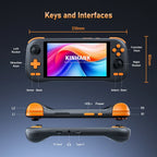 K56 Android 14 tragbare Gaming-Konsole mit 5,5-Zoll-Touchscreen und über 50 Retro-Videospiel-Emulatoren für DC/MAME/SS