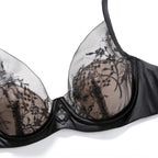 Luxuriöses Damen-Dessous-Set, sexy Spitzenstickerei, Unterwäsche, französischer dünner Cup, Push-up-BH, atmungsaktives Sommer-Mesh, Intimates BH-Sets