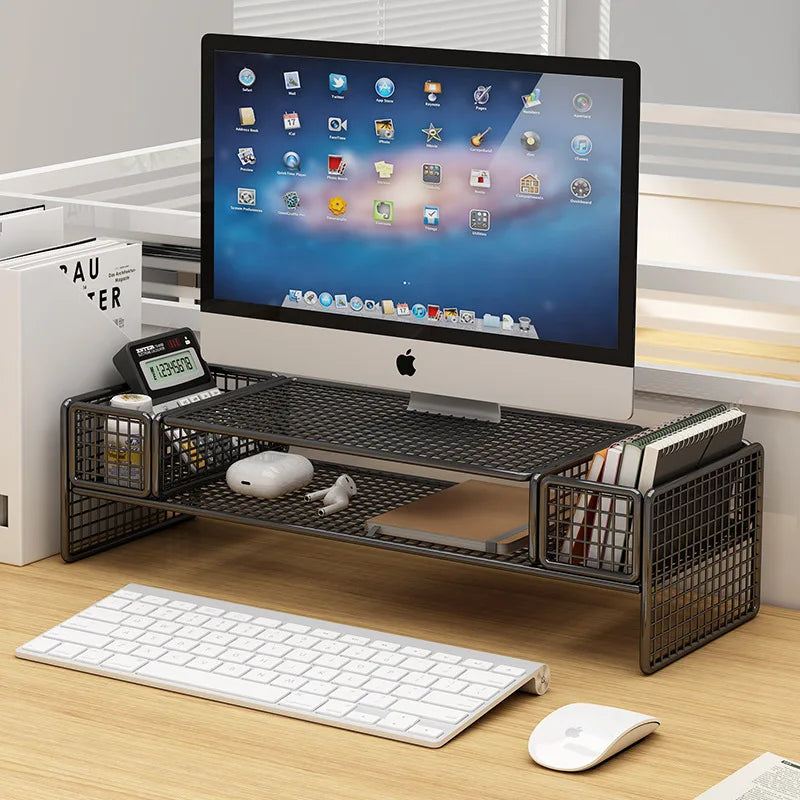 Height Adjustable Computer Stand Desk Monitor Laptop Cooling Rack Suspended Bracket Office Storage Solution Main image