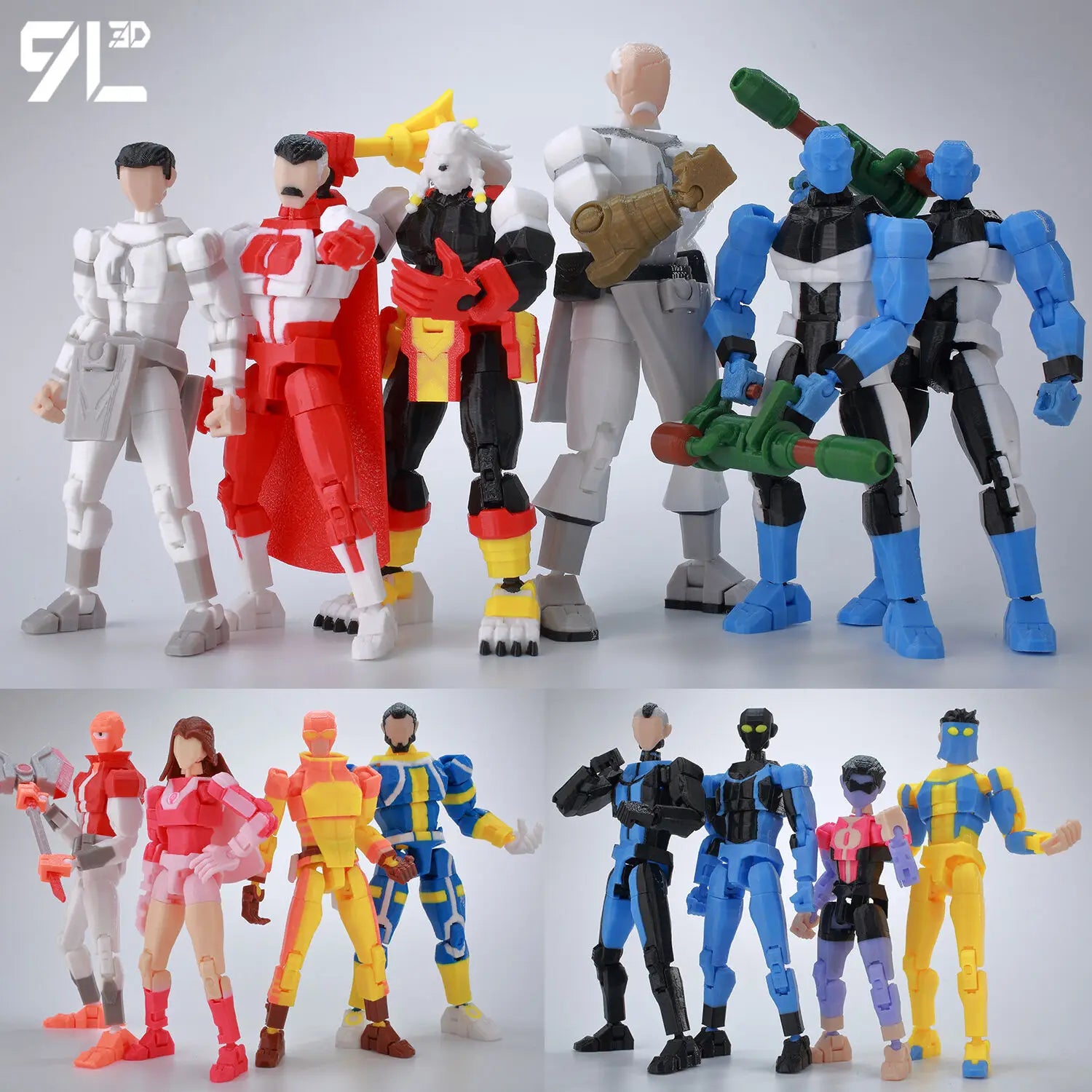 9L3D Gedruckte Deadpool Wolverine Batman Spider-Man Venom Actionfiguren Dummy13 Lucky13 T13 Anime Modell Spielzeug Sammlerstücke Geschenke