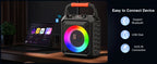 T17-T Karaoke-Maschine und Bluetooth-Kopfhörer, tragbarer Lautsprecher mit LED-Lichtern für Kinder und Erwachsene, unterstützt Bluetooth/USB/TF/AUX